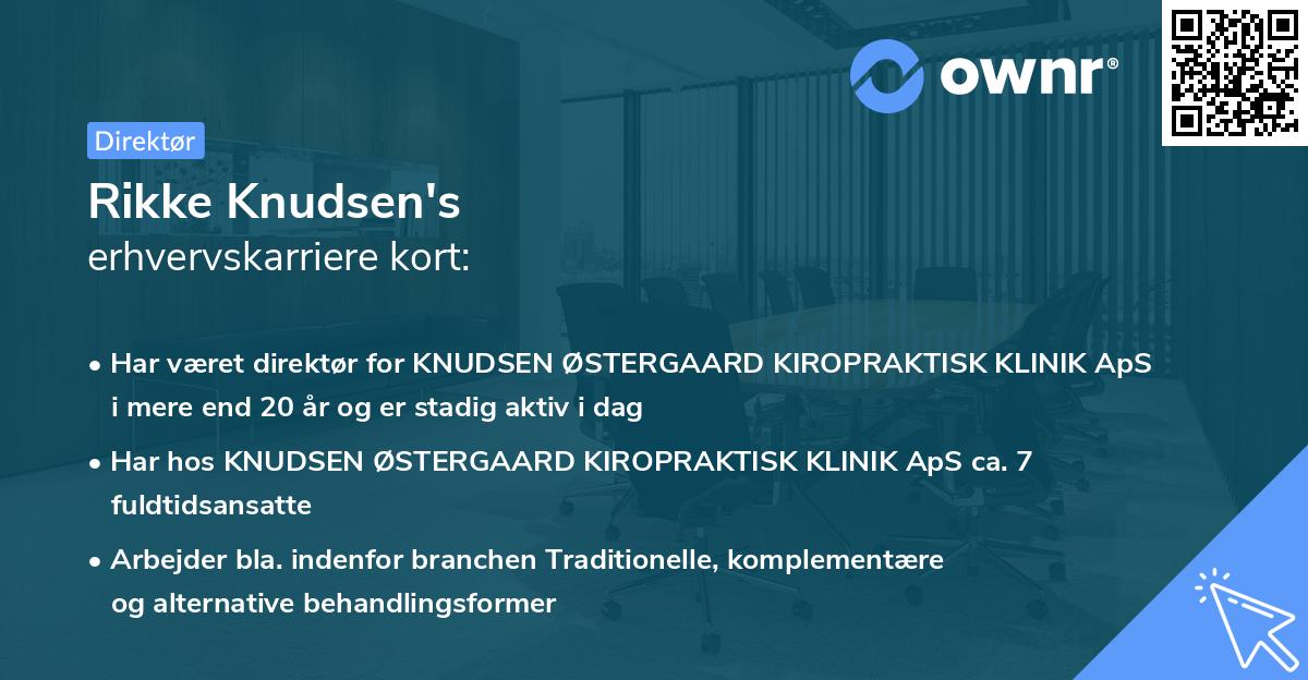 Rikke Knudsen's erhvervskarriere kort