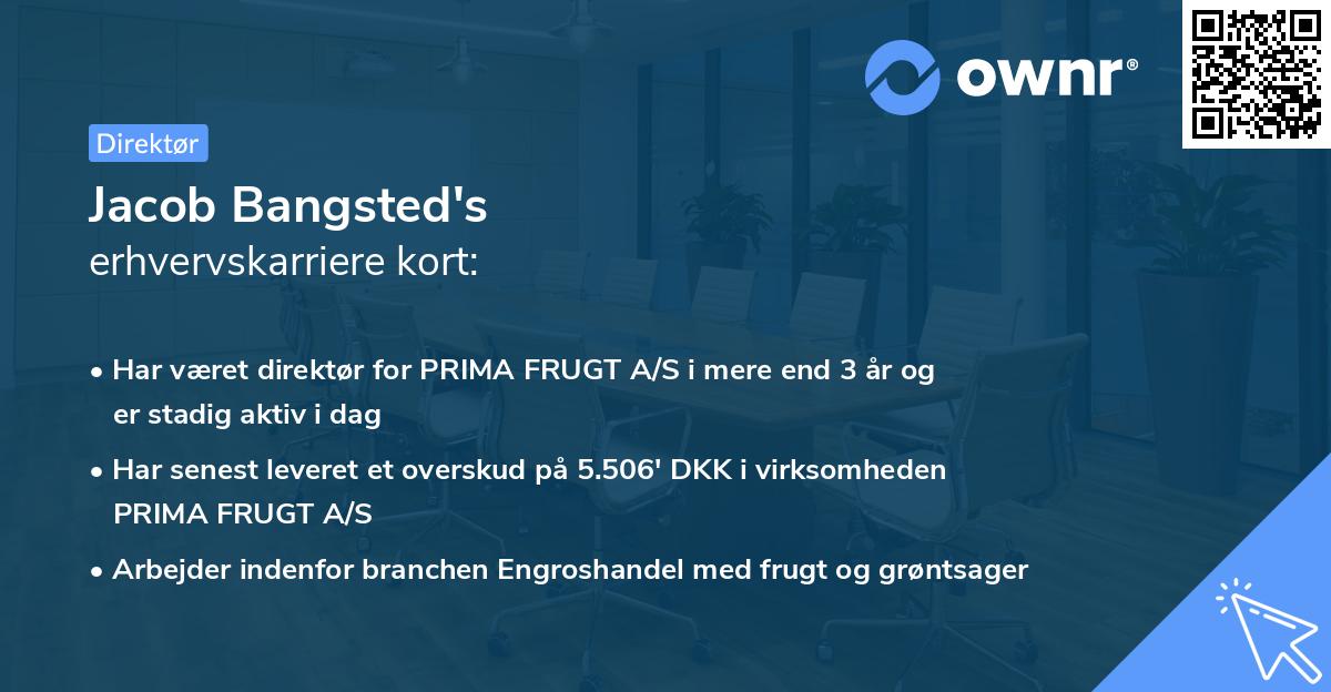 Jacob Bangsted's erhvervskarriere kort