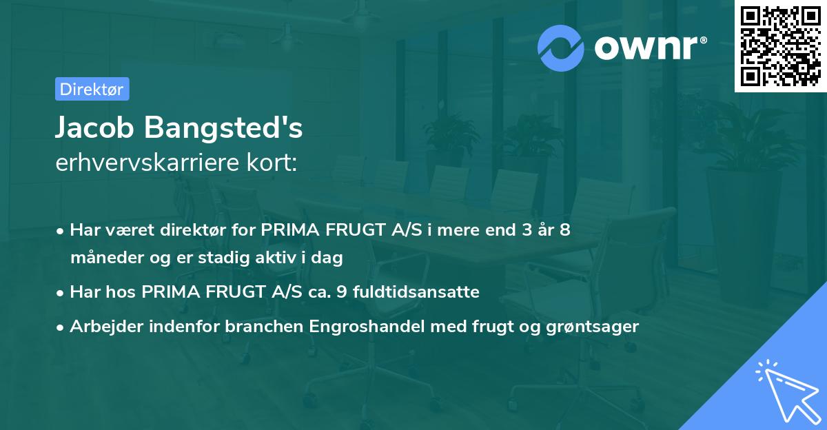 Jacob Bangsted's erhvervskarriere kort