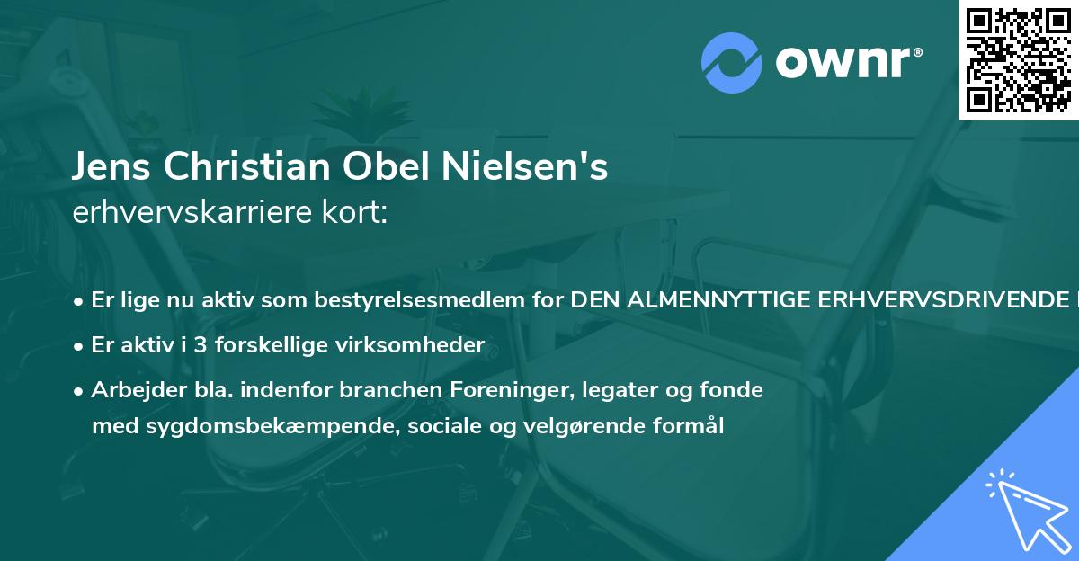 Jens Christian Obel Nielsen's erhvervskarriere kort