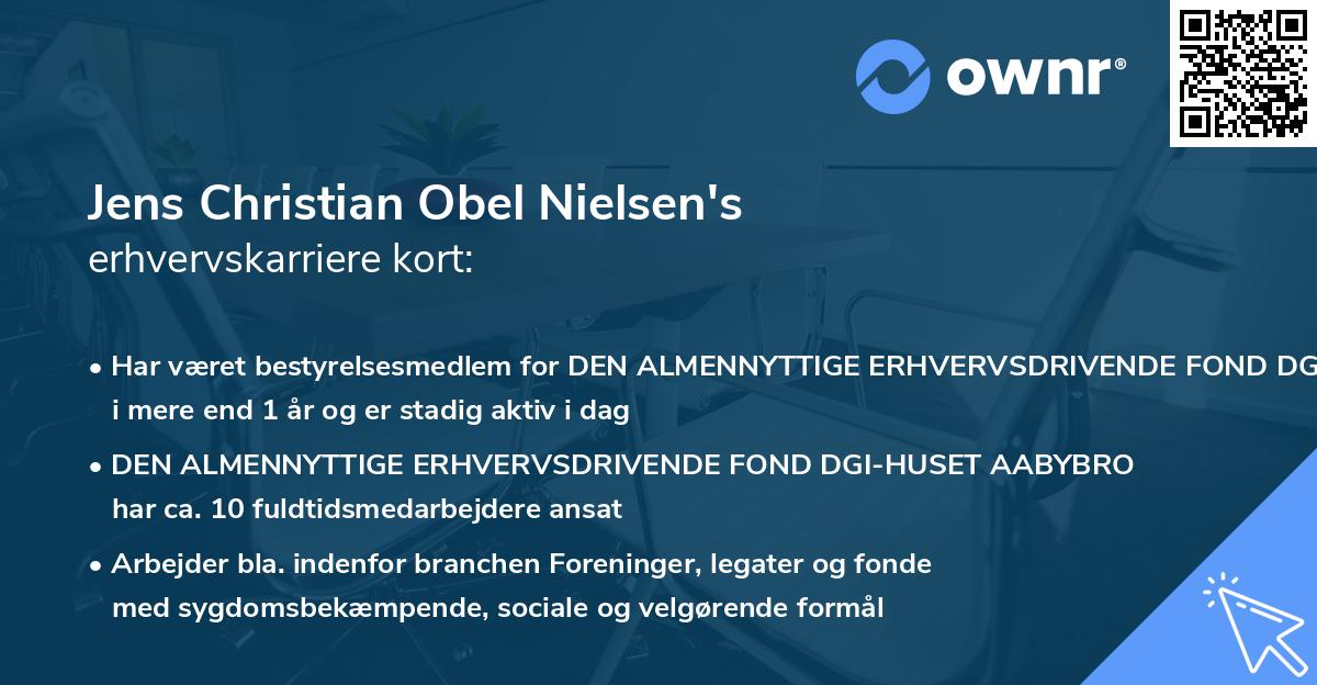 Jens Christian Obel Nielsen's erhvervskarriere kort