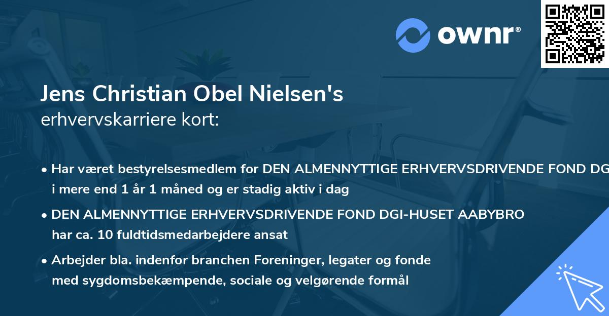 Jens Christian Obel Nielsen's erhvervskarriere kort