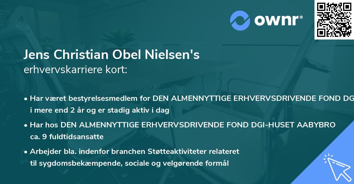 Jens Christian Obel Nielsen's erhvervskarriere kort