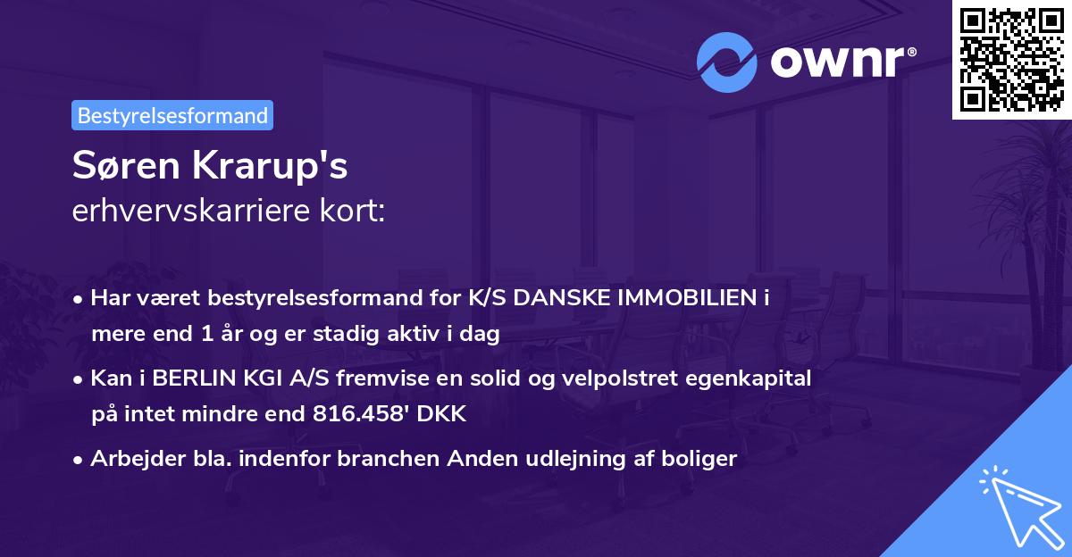 Søren Krarup's erhvervskarriere kort