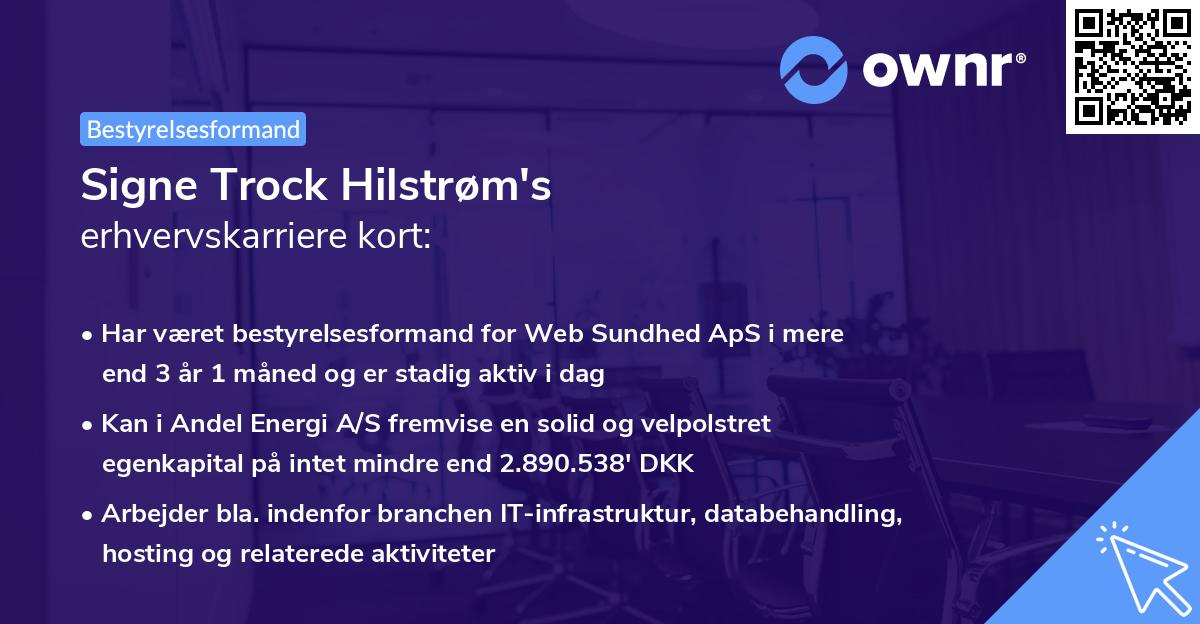 Signe Trock Hilstrøm's erhvervskarriere kort
