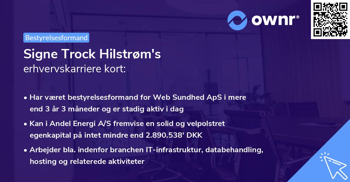 Signe Trock Hilstrøm's erhvervskarriere kort
