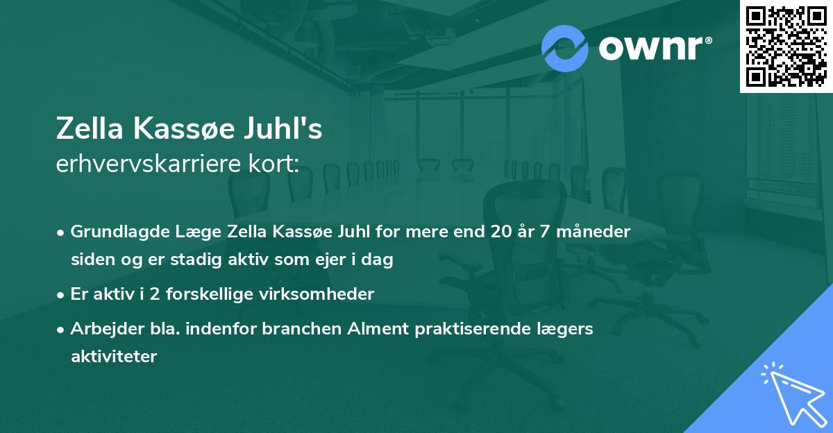 Zella Kassøe Juhl's erhvervskarriere kort