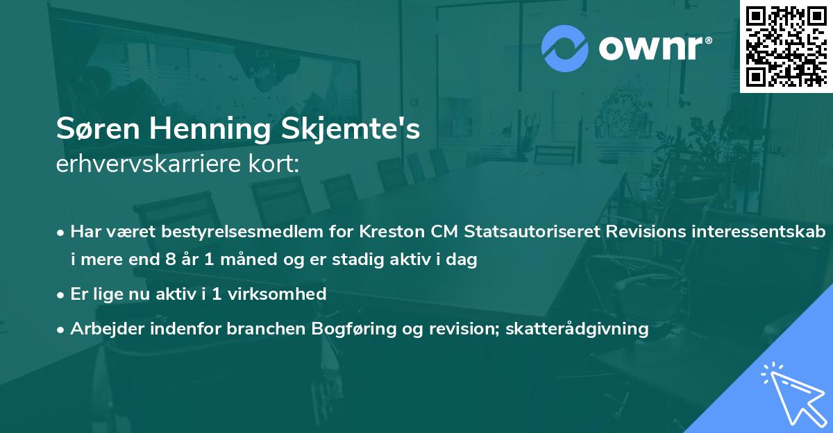 Søren Henning Skjemte's erhvervskarriere kort