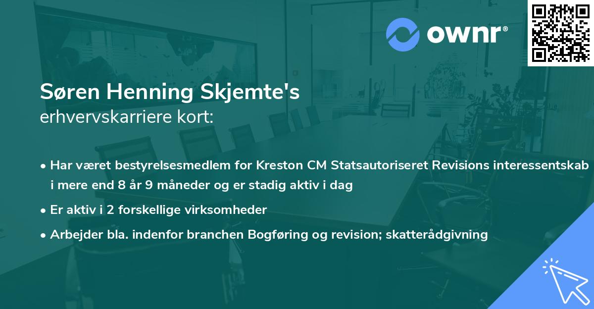 Søren Henning Skjemte's erhvervskarriere kort