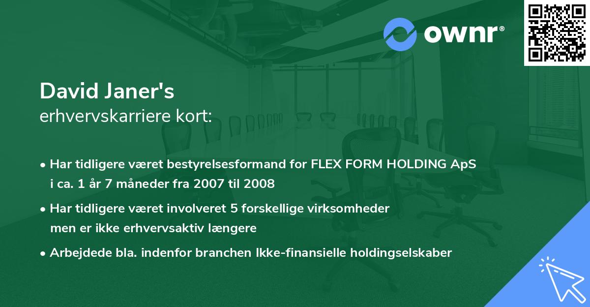 David Janer's erhvervskarriere kort