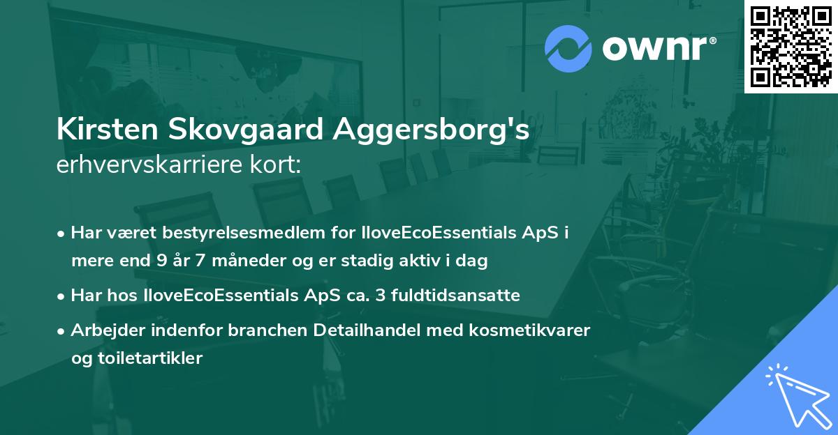 Kirsten Skovgaard Aggersborg's erhvervskarriere kort