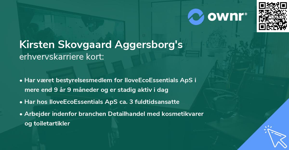 Kirsten Skovgaard Aggersborg's erhvervskarriere kort