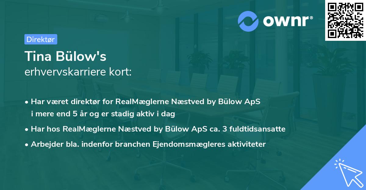 Tina Bülow's erhvervskarriere kort