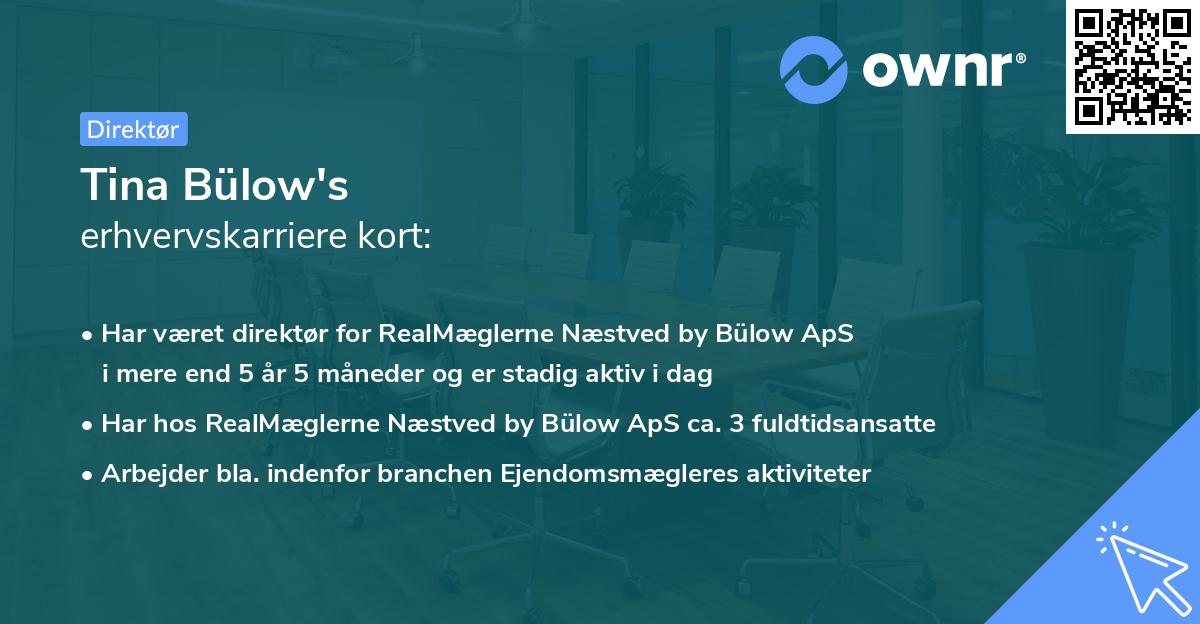 Tina Bülow's erhvervskarriere kort