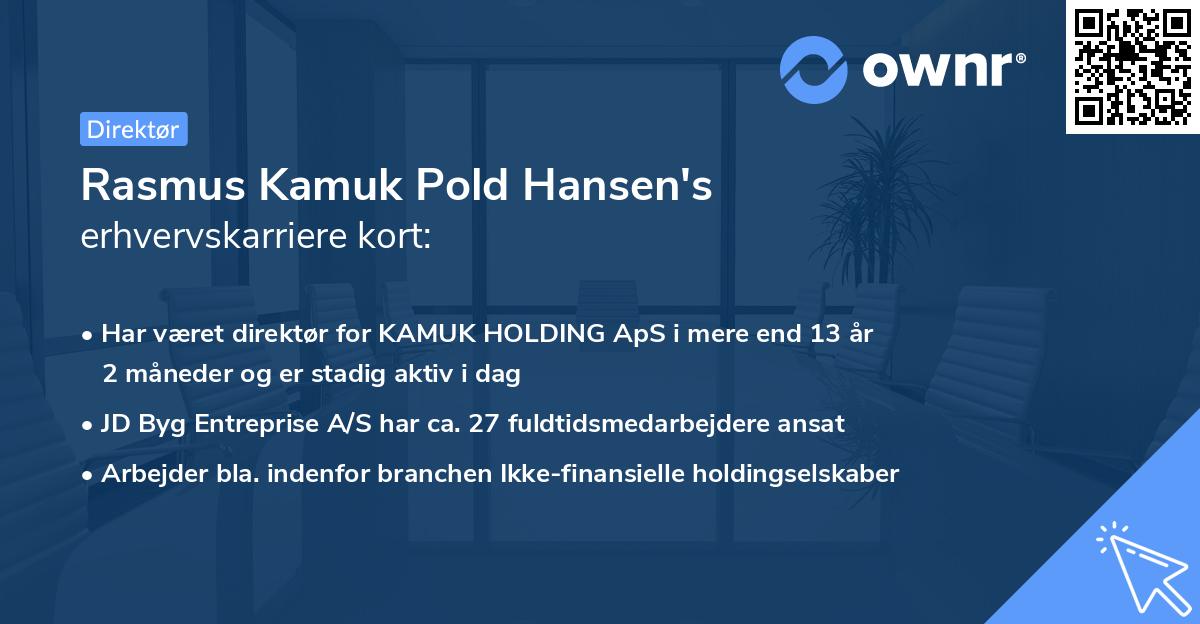Rasmus Kamuk Pold Hansen's erhvervskarriere kort