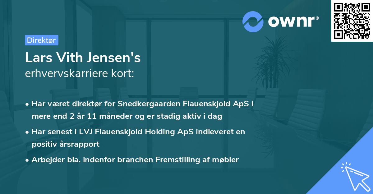 Lars Vith Jensen's erhvervskarriere kort