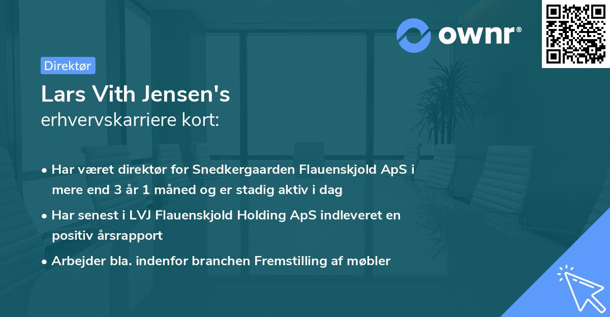 Lars Vith Jensen's erhvervskarriere kort