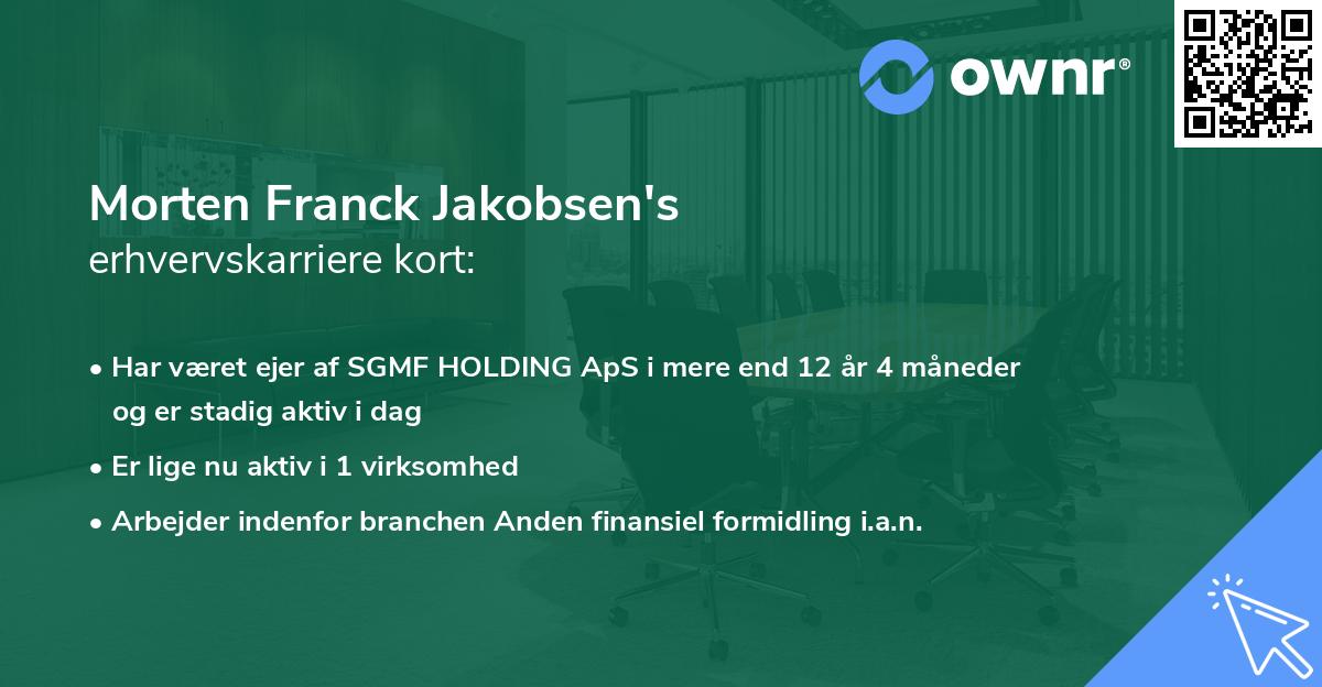 Morten Franck Jakobsen's erhvervskarriere kort