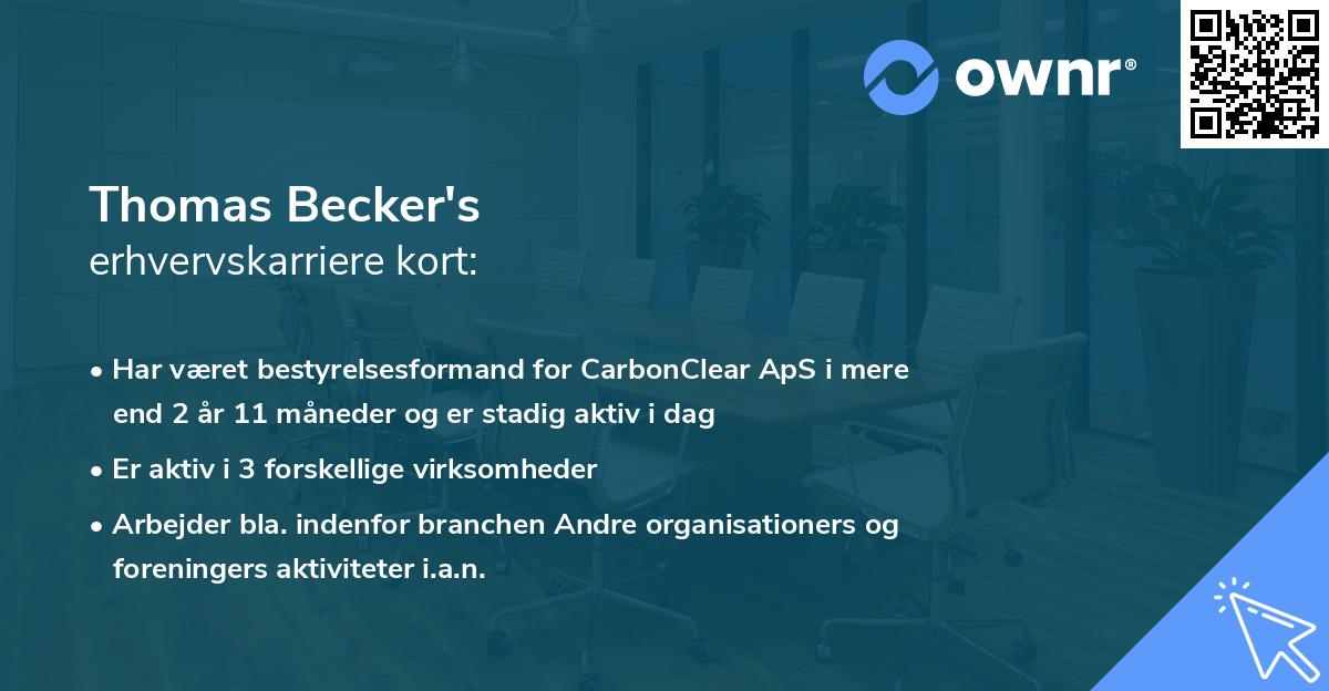 Thomas Becker's erhvervskarriere kort