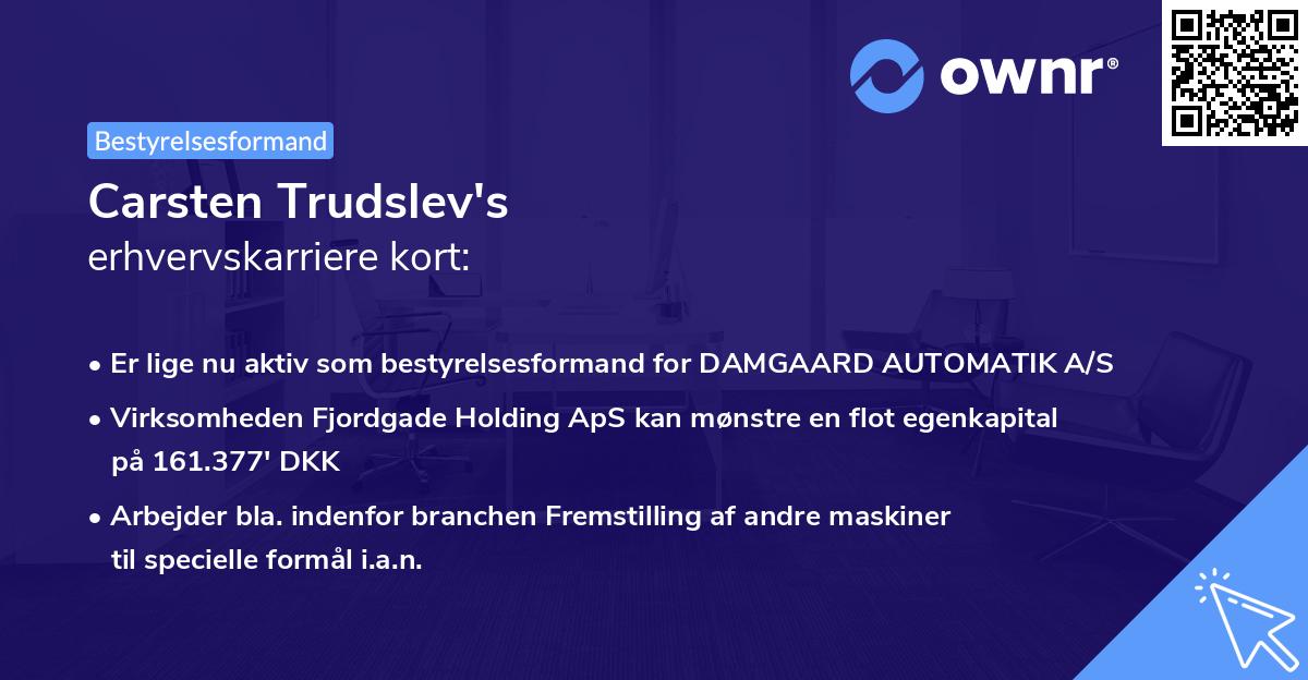 Carsten Trudslev's erhvervskarriere kort