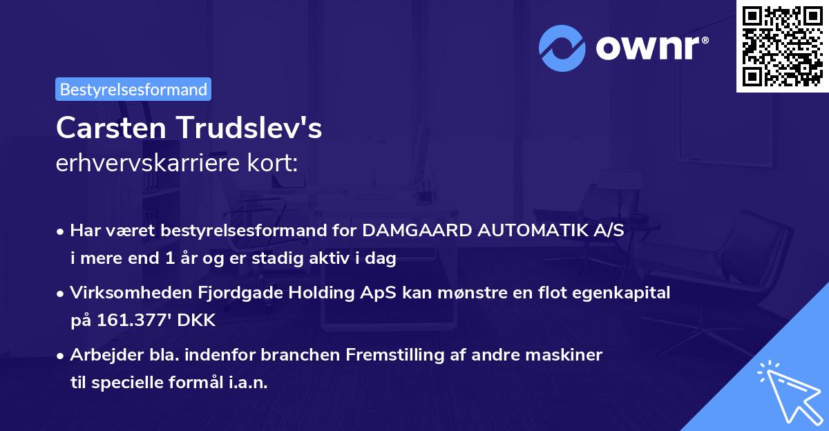 Carsten Trudslev's erhvervskarriere kort