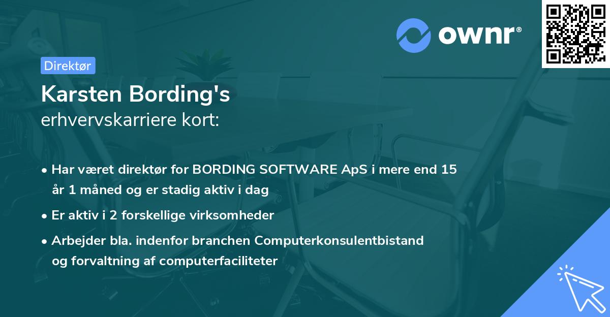 Karsten Bording's erhvervskarriere kort