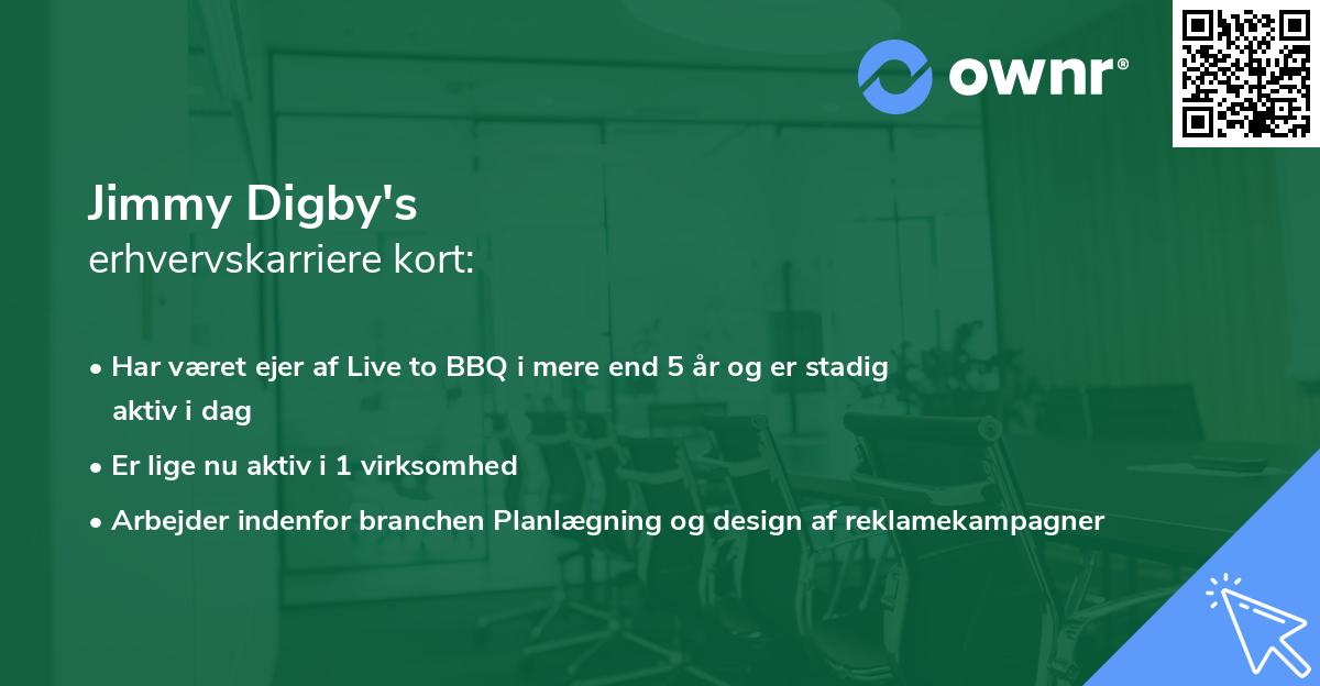 Jimmy Digby's erhvervskarriere kort