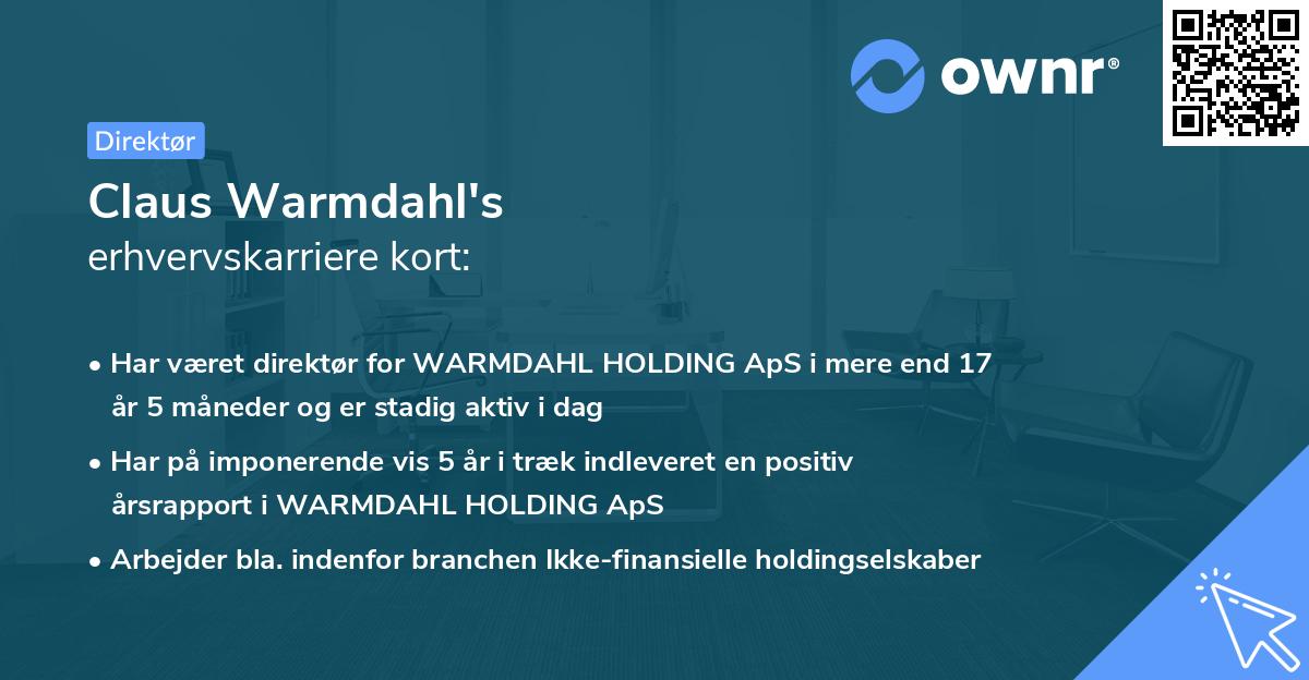 Claus Warmdahl's erhvervskarriere kort