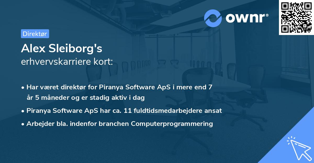 Alex Sleiborg's erhvervskarriere kort
