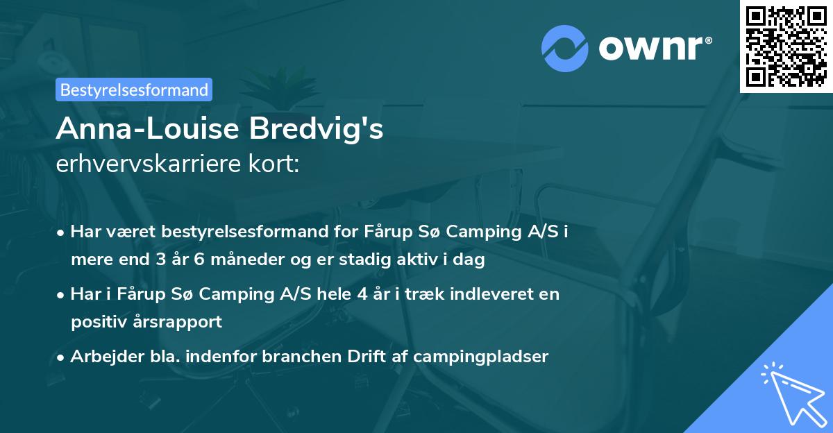 Anna-Louise Bredvig's erhvervskarriere kort