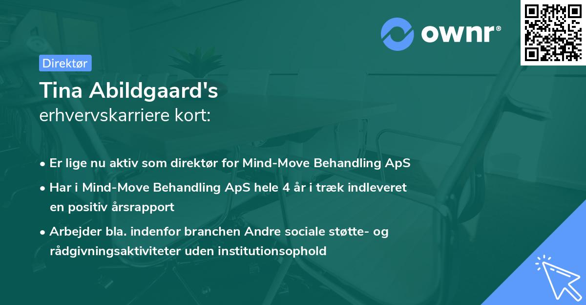 Tina Abildgaard's erhvervskarriere kort