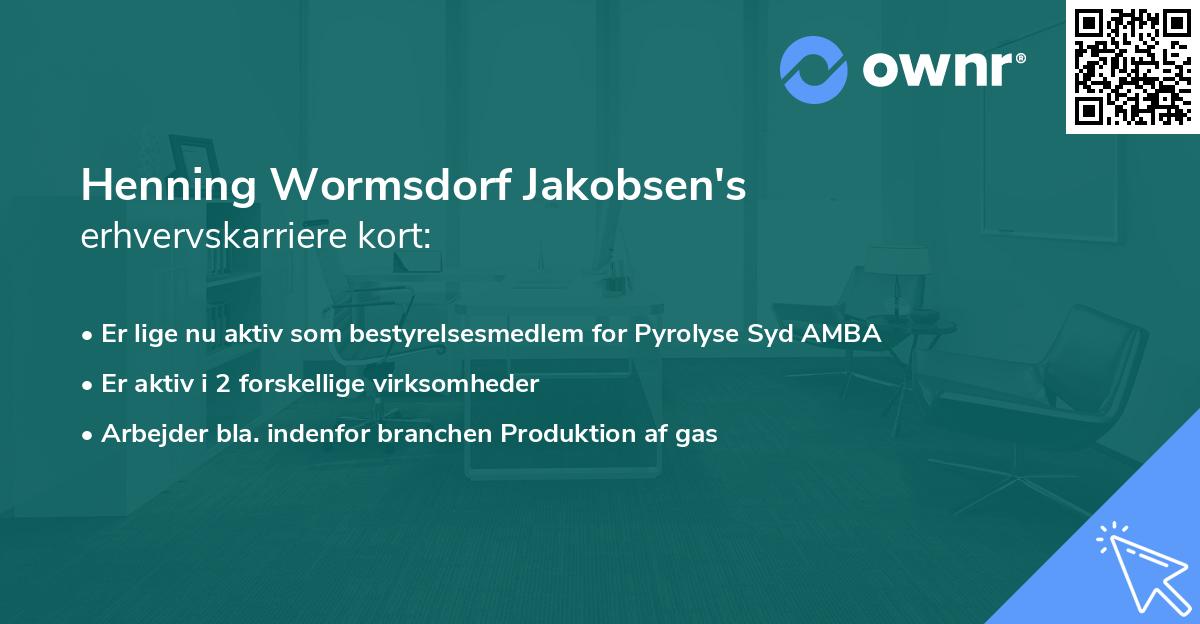 Henning Wormsdorf Jakobsen's erhvervskarriere kort