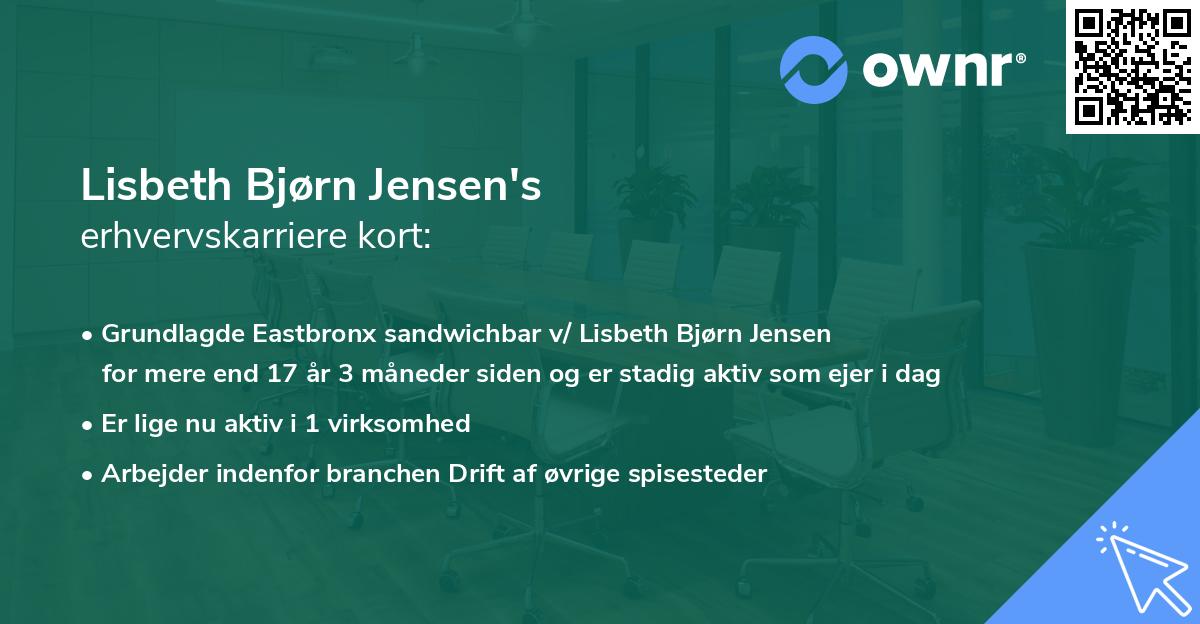 Lisbeth Bjørn Jensen's erhvervskarriere kort