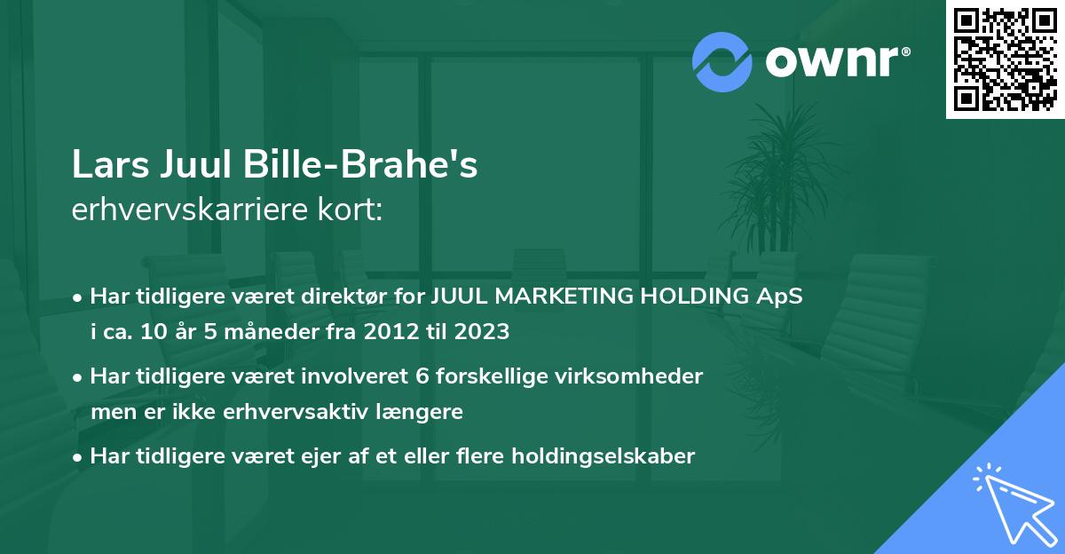 Lars Juul Bille-Brahe's erhvervskarriere kort