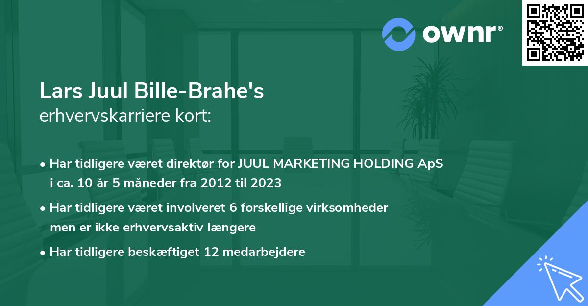 Lars Juul Bille-Brahe's erhvervskarriere kort