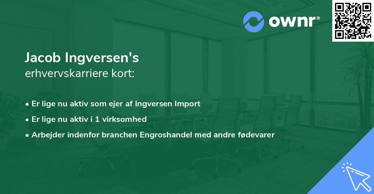 Jacob Ingversen's erhvervskarriere kort