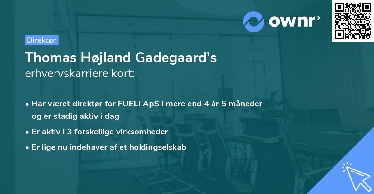 Thomas Højland Gadegaard's erhvervskarriere kort