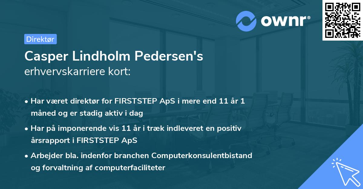 Casper Lindholm Pedersen's erhvervskarriere kort