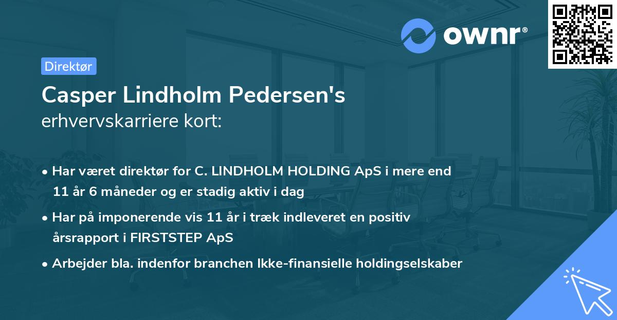 Casper Lindholm Pedersen's erhvervskarriere kort