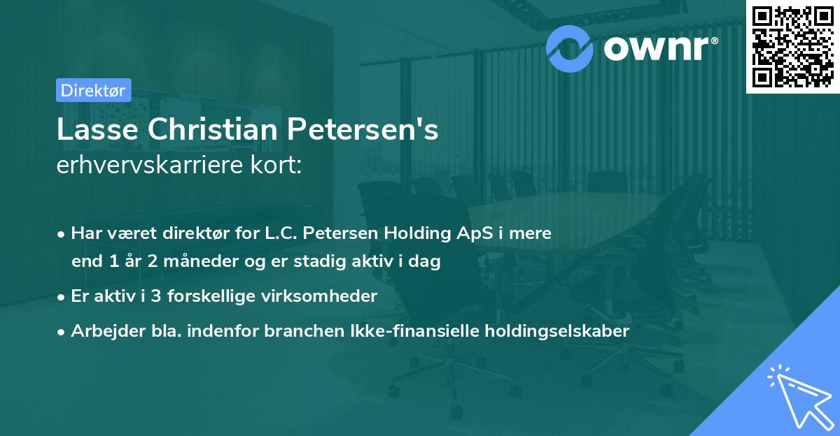 Lasse Christian Petersen's erhvervskarriere kort