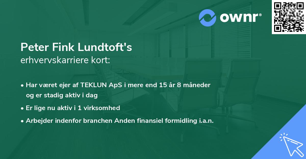 Peter Fink Lundtoft's erhvervskarriere kort