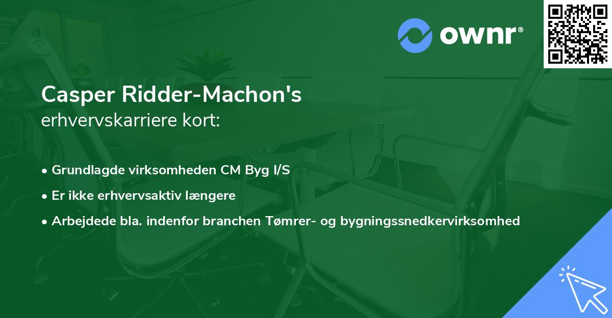 Casper Ridder-Machon's erhvervskarriere kort
