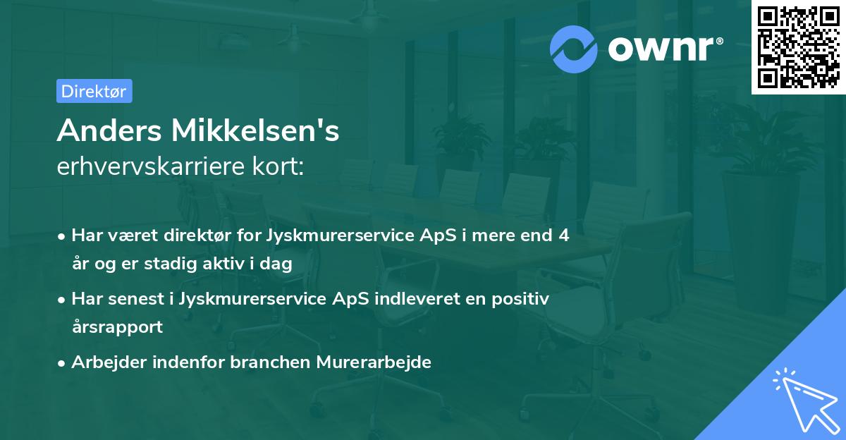Anders Mikkelsen's erhvervskarriere kort