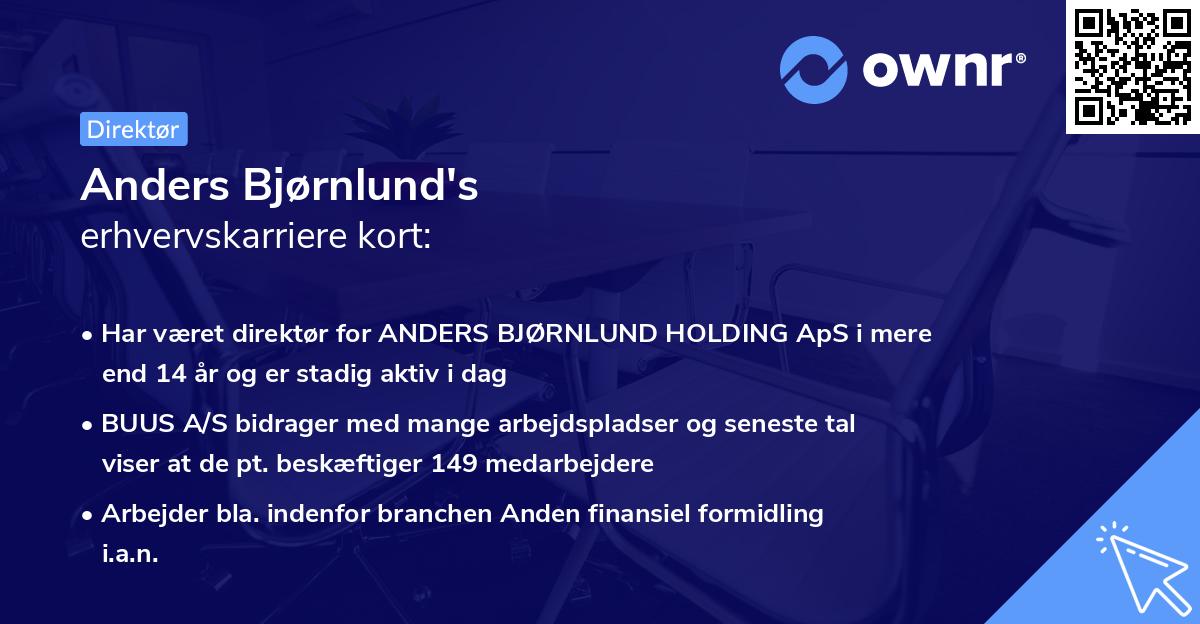 Anders Bjørnlund's erhvervskarriere kort