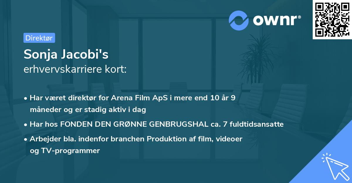 Sonja Jacobi's erhvervskarriere kort