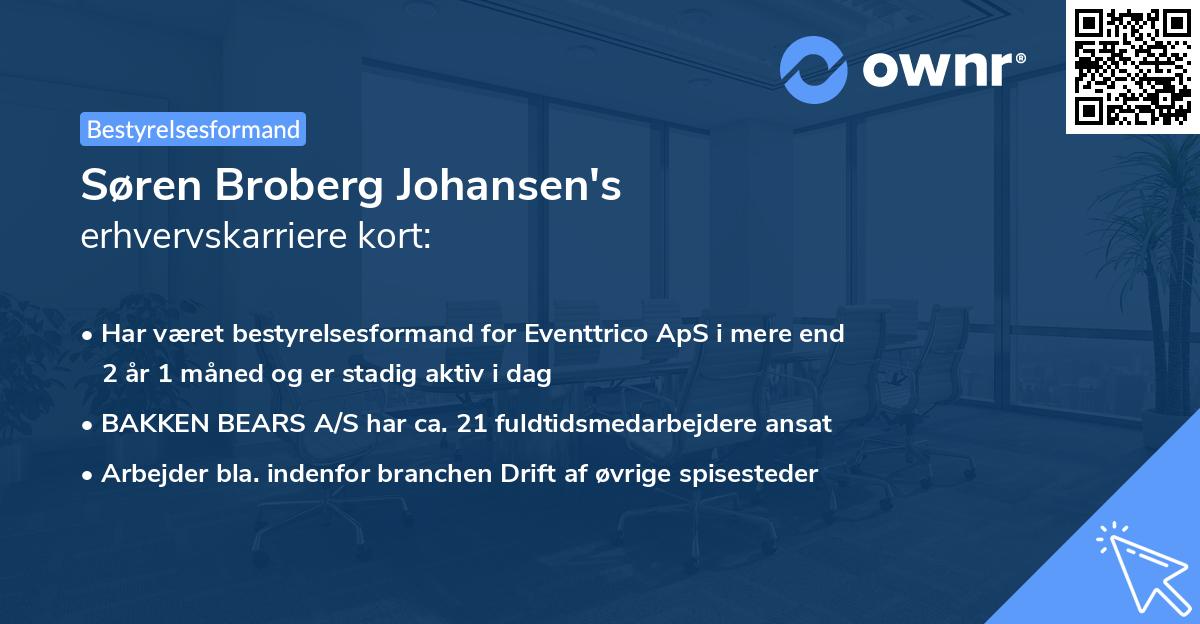 Søren Broberg Johansen's erhvervskarriere kort