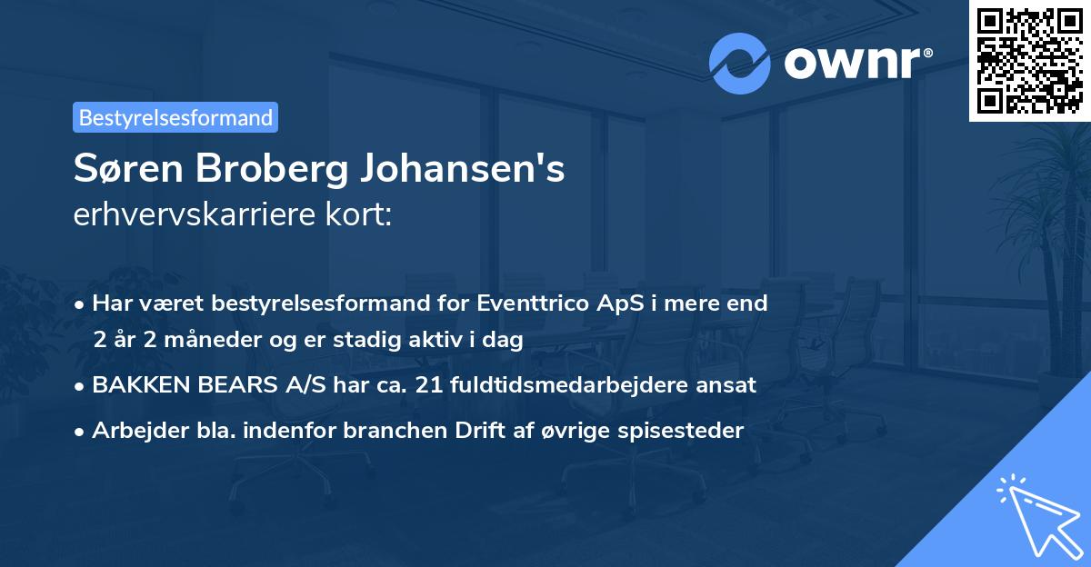 Søren Broberg Johansen's erhvervskarriere kort