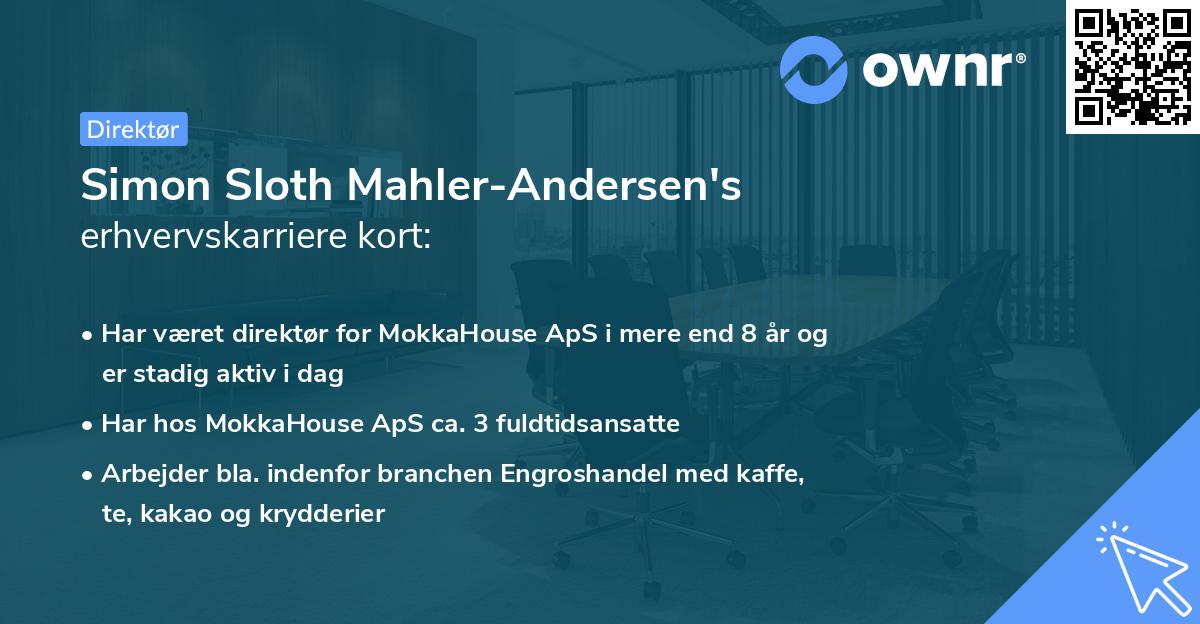 Simon Sloth Mahler-Andersen's erhvervskarriere kort