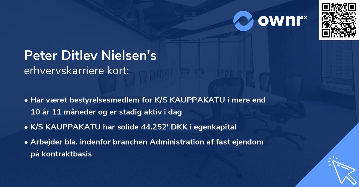Peter Ditlev Nielsen's erhvervskarriere kort