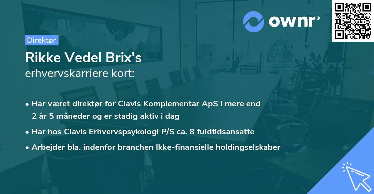 Rikke Vedel Brix's erhvervskarriere kort